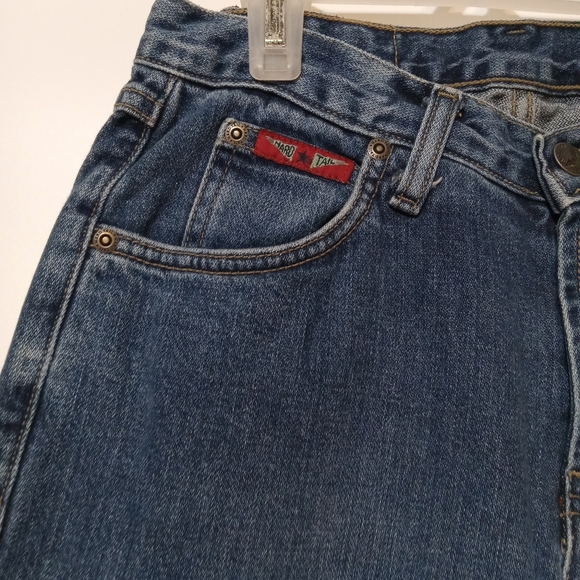 Y2K Western Hard Tail Jean Durable USA Cowgirl Mid Rise Mid Blue 26 Straight Zip - Picture 7 of 14